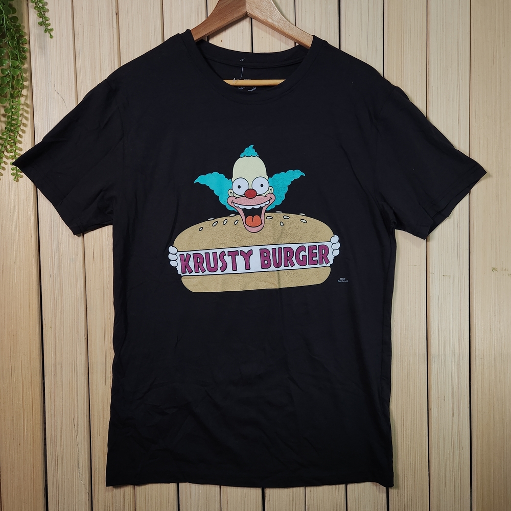 The Simpsons, Krusty Burger Graphic T-Shirt Black